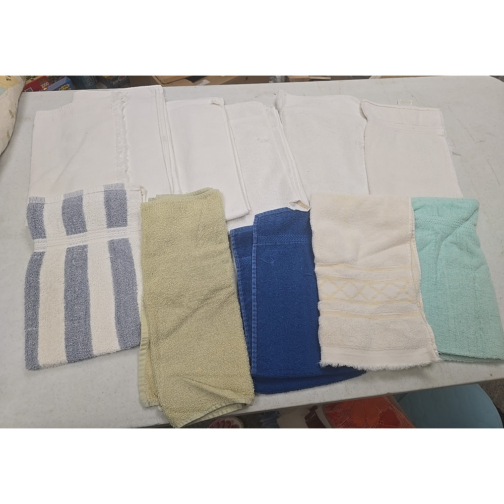 Lot of 11 Vintage MCM‎ Granny Cotton Soft Thin Absorbent Hand Towels